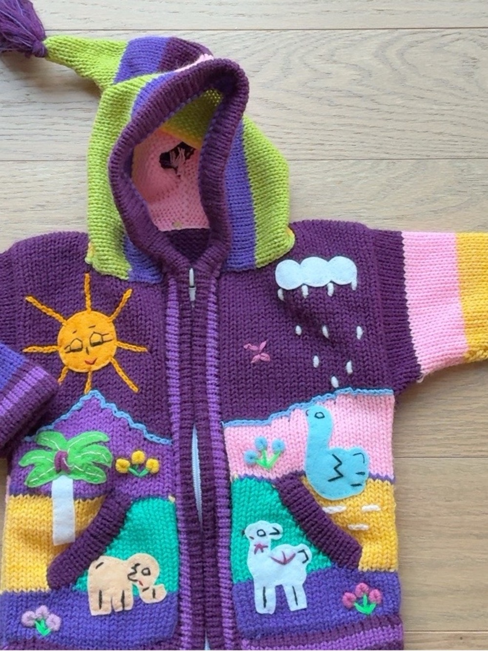 Vintage Juanitos Handmade Peruvian Knit Jacket 12-18M 🌈